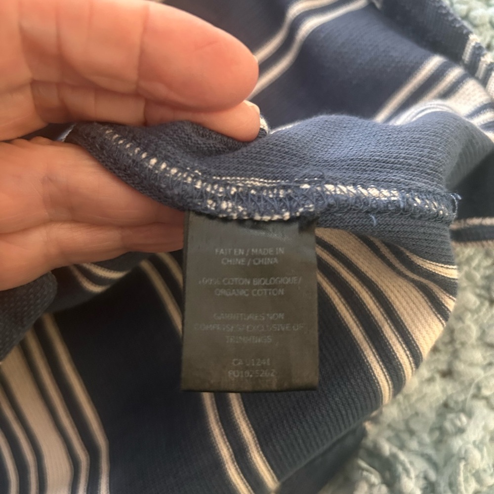 Simons Le 31 Blue and White Striped Casual Shirt - Picture 5 of 8